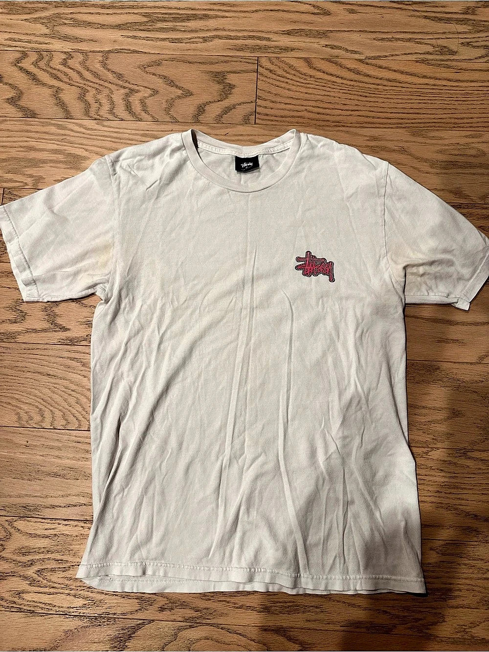 Stussy Checkered World Tour Tee White Size Medium